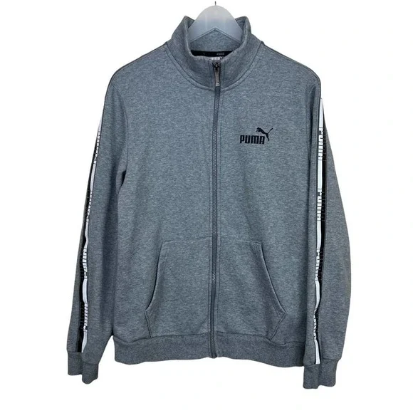 PUMA Full Zip Fleece Track Jacket Grey Size Small - Picture 1 of 14